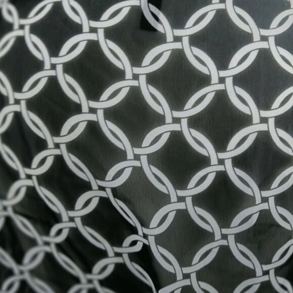 Maurices Low Cut Belted Sheer Tunic Blouse Women's Sz M Top Black White Geo - Picture 6 of 10